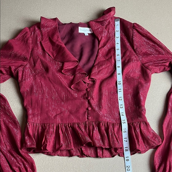 Privacy Please Bardot Blouse In Burgundy - Size S - Picture 7 of 11